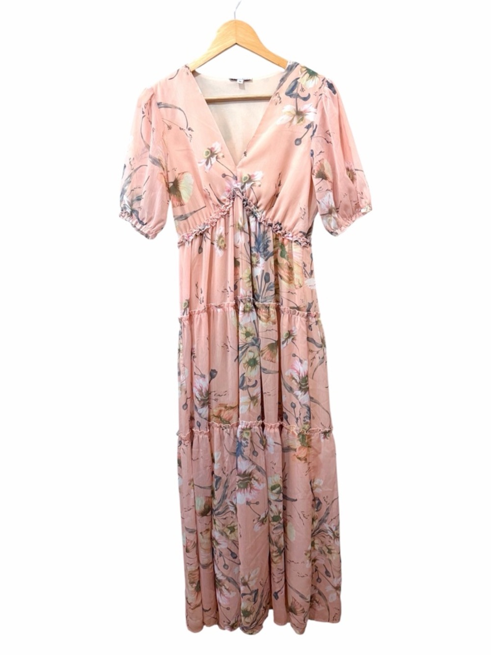 Baltic Born Santorini Floral Maxi Dress Wedding Guest Ethereal Pink Medium - Picture 4 of 10